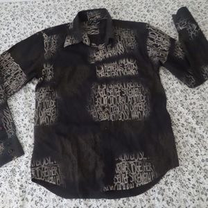 rare guide london button up print shirt ombre color M